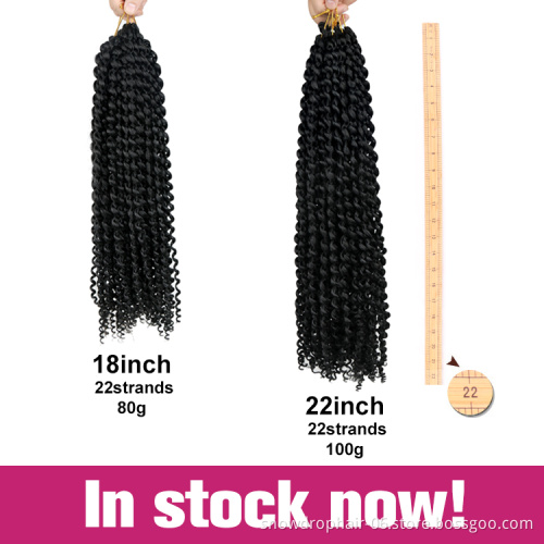 Synthetic Hair Extension Extensions Ombre Crochet Hair 22 Inches Braiding Hair Water Wave 22